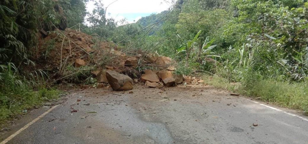 Multiple landslides have blocked NH-37 in Manipur. (Photo Courtesy: Social Media via NNN)